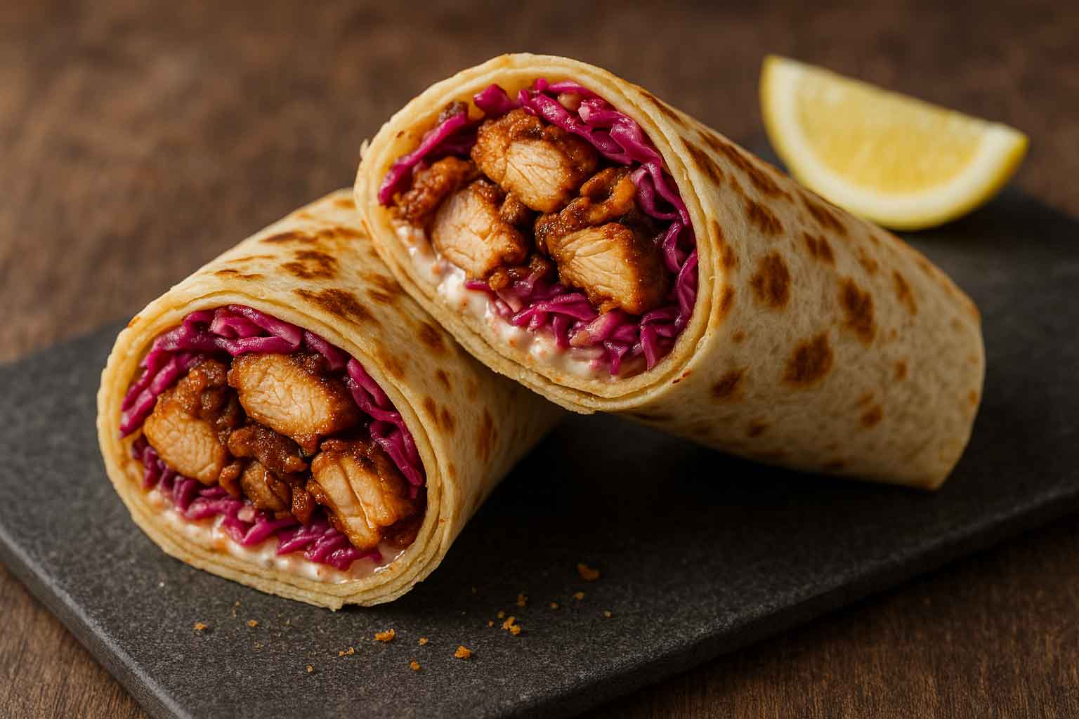 Chicken suya shawarma